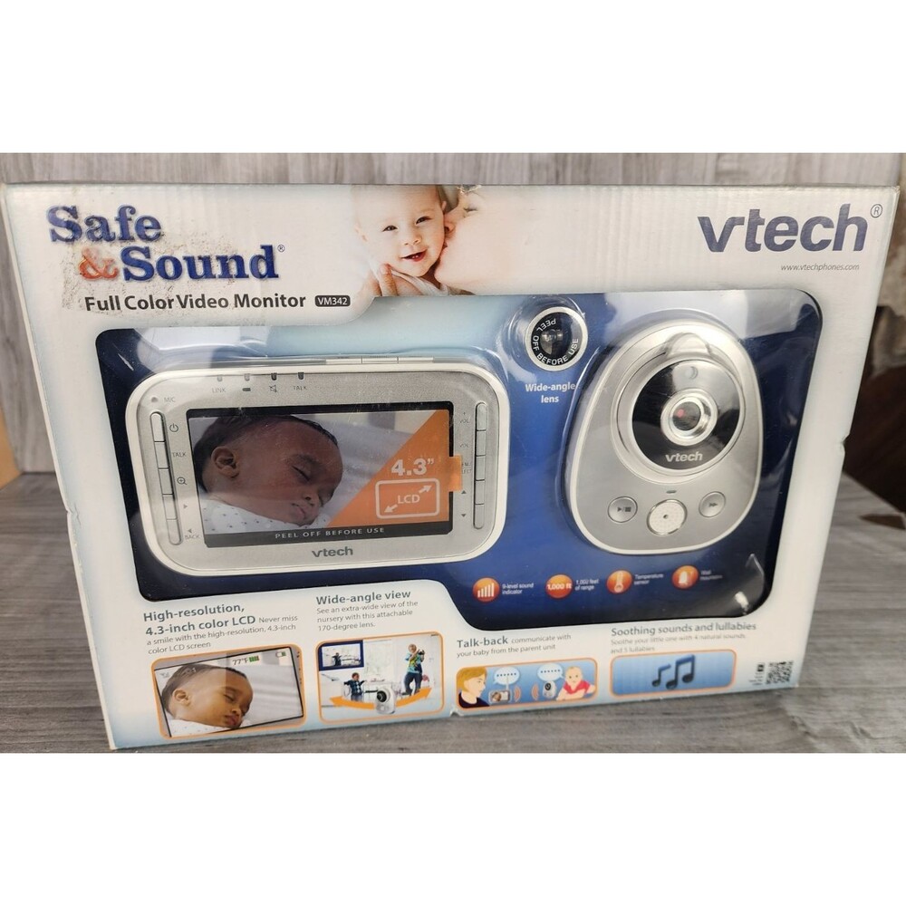VTech VM342 Safe Sound Video Baby Monitor New Sealed 4.3" Screen Wide Angle Lens